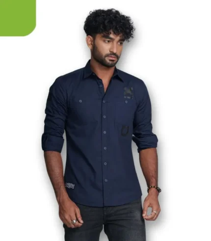 Mens Casual Shirt Navy