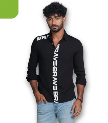 Mens Long Sleeve Shirt Black